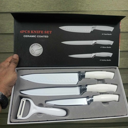 4PCS Ceramic Coated Knife Set
