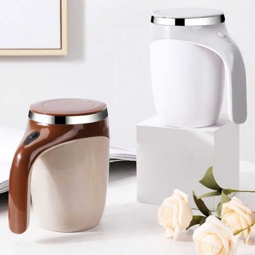 Stainless Steel Self Magnetic Stirring Cup Coffee Mug 380ml